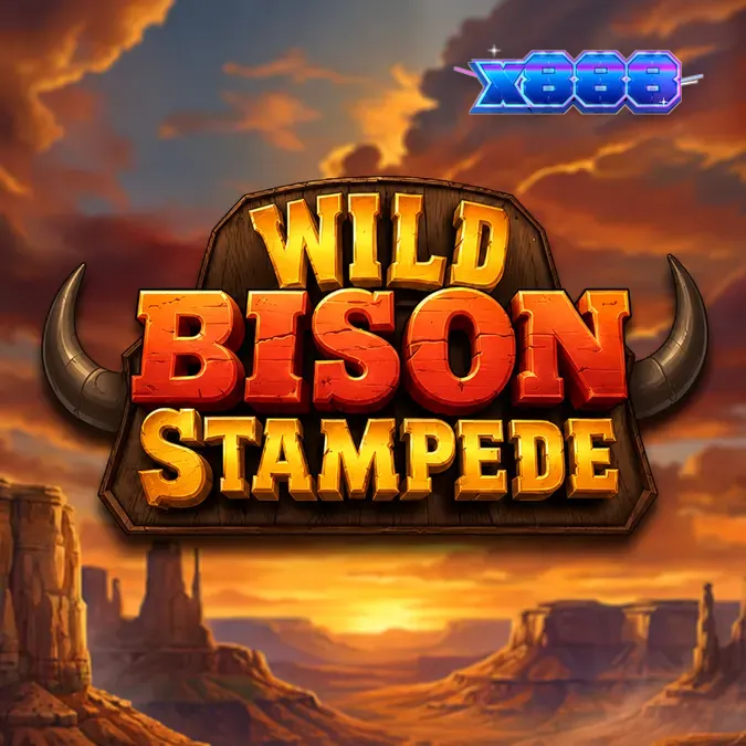 Tampilan visual slot Wild Bison Stampede dengan latar belakang dataran Amerika